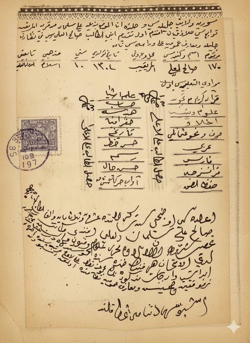 وثيقة صف العاشر للشيخ صالح العلي 1903